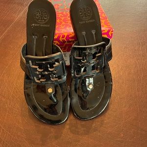 Tory Burch Square Patent Leather Sandals